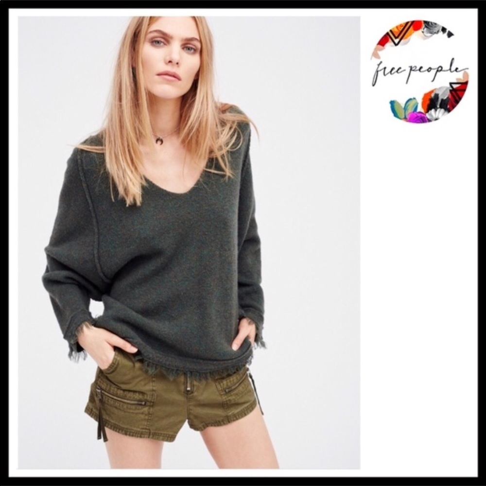 FREE PEOPLE V-NECK PULLOVER TUNIC SWEATER - Picture 6 of 8